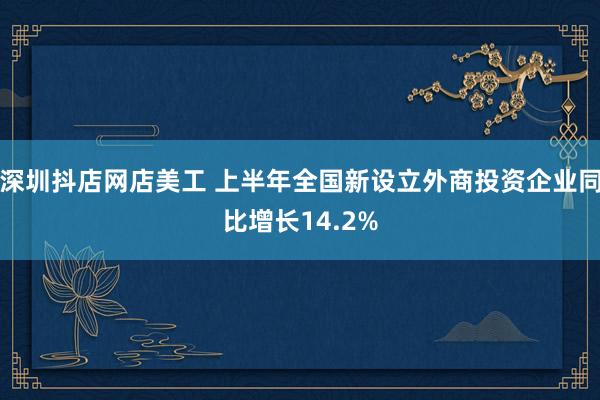 深圳抖店网店美工 上半年全国新设立外商投资企业同比增长14.2%